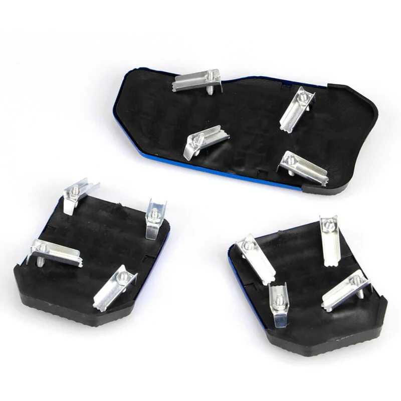 

3* Universal Blue Accelerator Brake Clutch Aluminum Pedal Foot Pad M/T Non-Slip