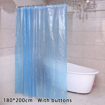 

PEVA Shower curtain High quality comfortable Soft 3D Water Cube PEVA Waterproof Thickened breathable White/ Blue/ Green