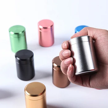 

1pc Portable Small Metal Aluminum Sealed Cans Travel Tea Caddy Airtight Smell Proof Container Stash Jar Hot sale