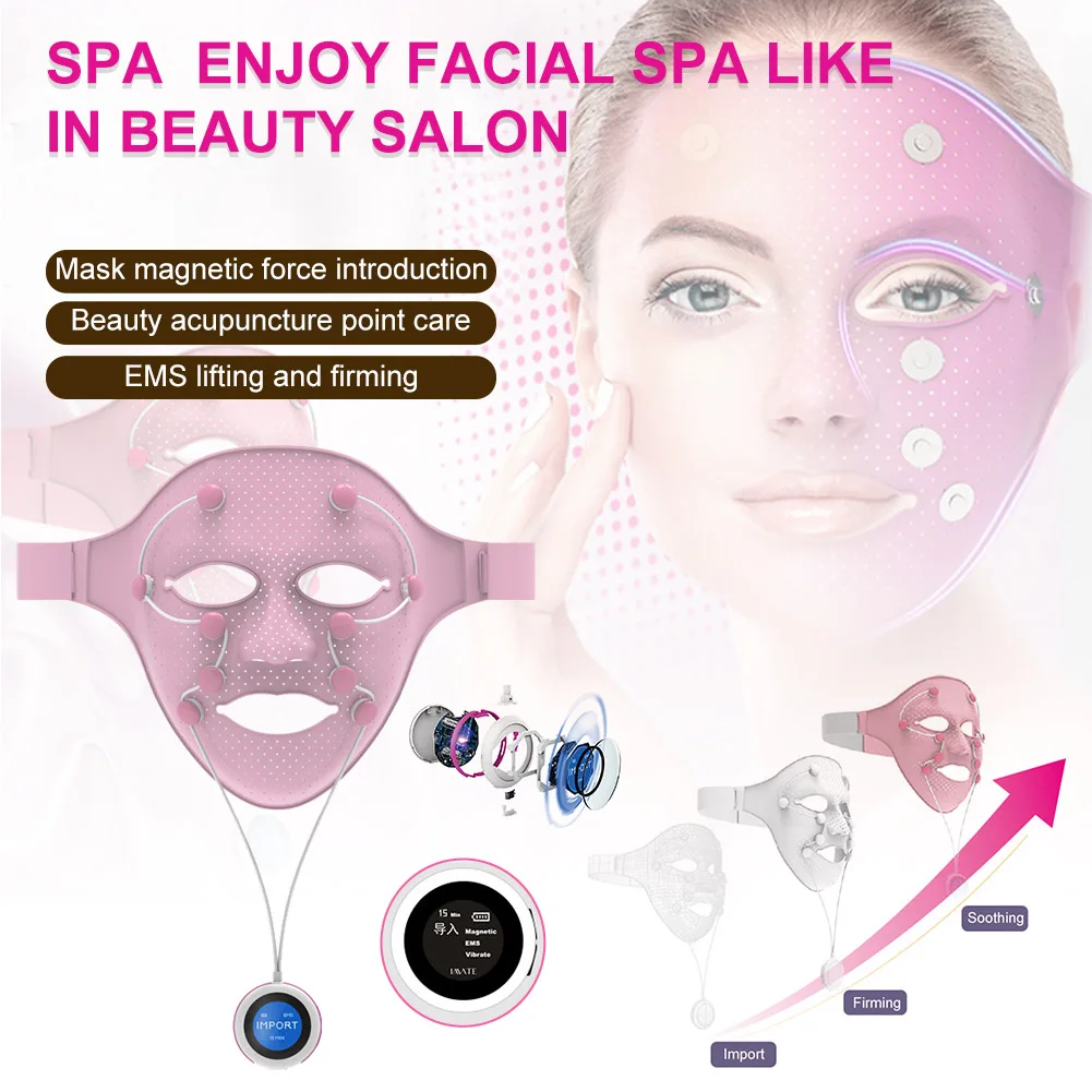 Massager da Beleza Face da Tampa Elétrica Vibração Rosto Completa Anti-rugas Face Levantamento Creme Absoption Instrumento Massageador Facial Ems 2 EMS elétrica Vibração Massager Da Beleza Rosto