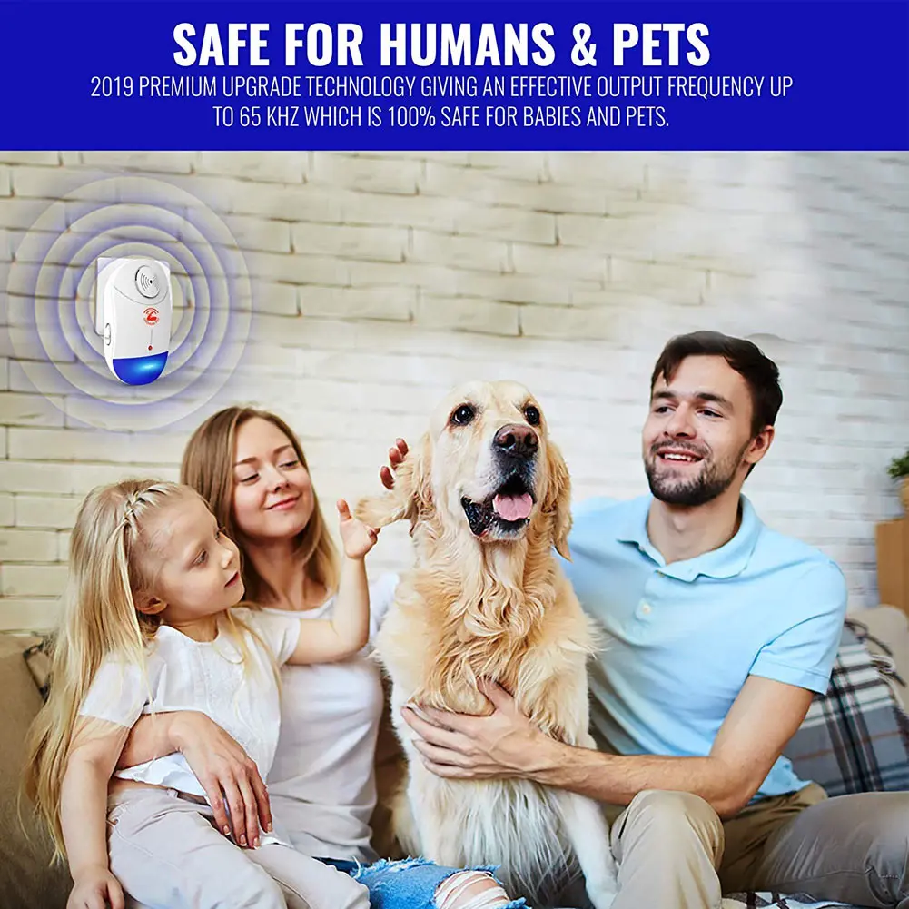 

2Pcs Ultrasonic Pest Control Repeller Plug In Repellent for Flea Mosquitoes Mice Spiders SEP99