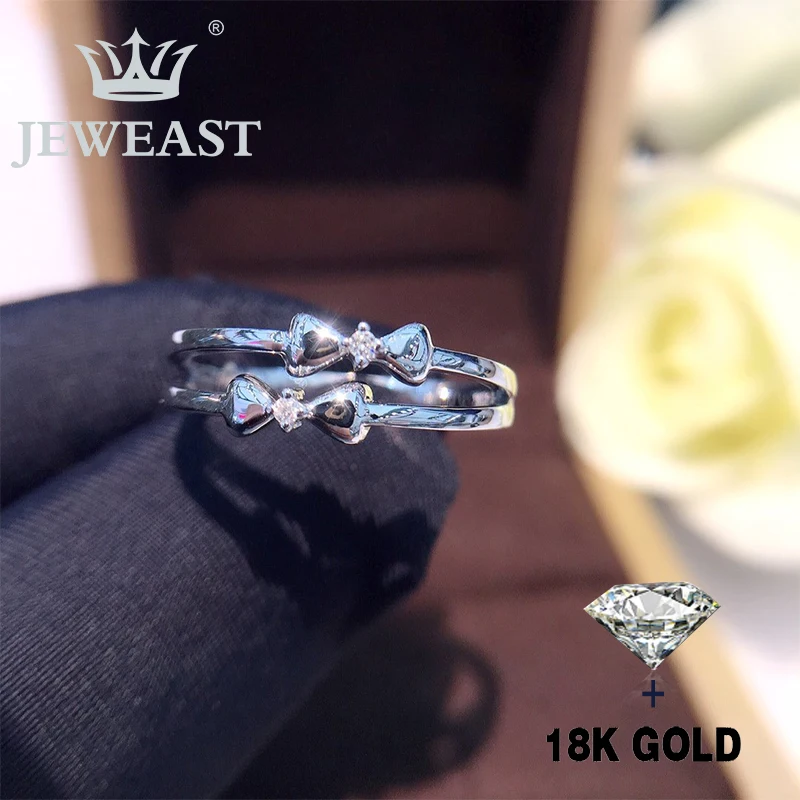 Кольцо с натуральным бриллиантом 18K золото чистое красивое кольцо драгоценными