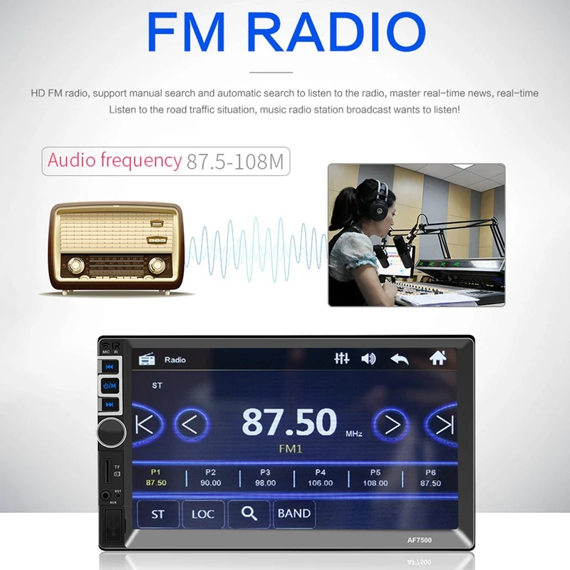 2Din автомобильный радио мультимедиа Mp5 плеер 2 Din 7 дюймов нажатие на экран Bluetooth Fm аудио автомобильный стереоплеер