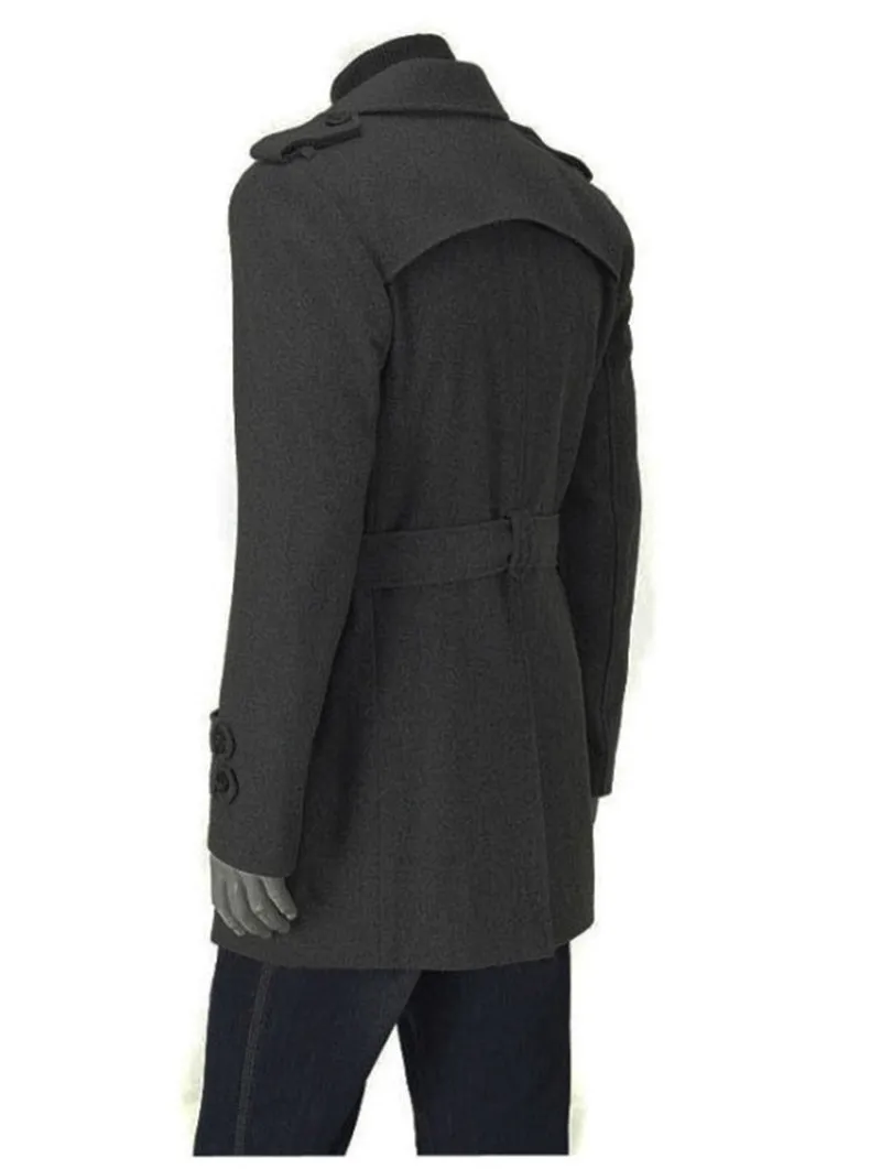 Новые мужские куртки с двойной пряжкой, мужское длинное пальто с поясом, двубортный Тренч, черный, серый, M-3XL