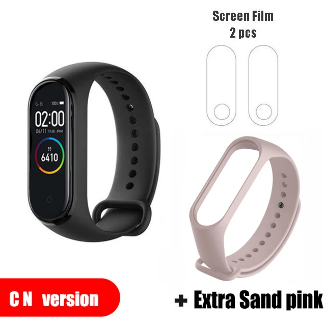 CN extra Spink film Xiaomi Band 4 Смарт Miband 4 браслет сердечного ритма фитнес цветной экран Bluetooth 5,0 глобальная версия Мстители Лига - Цвет: CN extra Spink film