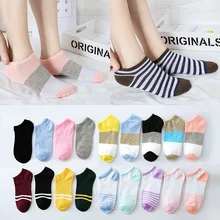 5Pair Autumn Winter Women Short Socks Lovely Cute Low Cut Invisible Socks Women Cotton Ankle Socks for Girls Christmas Gifts