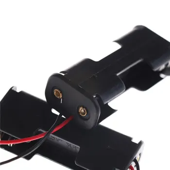 

2Pcs Black Wired Connector For AA Battery Holder Plastic Case Storage Box black