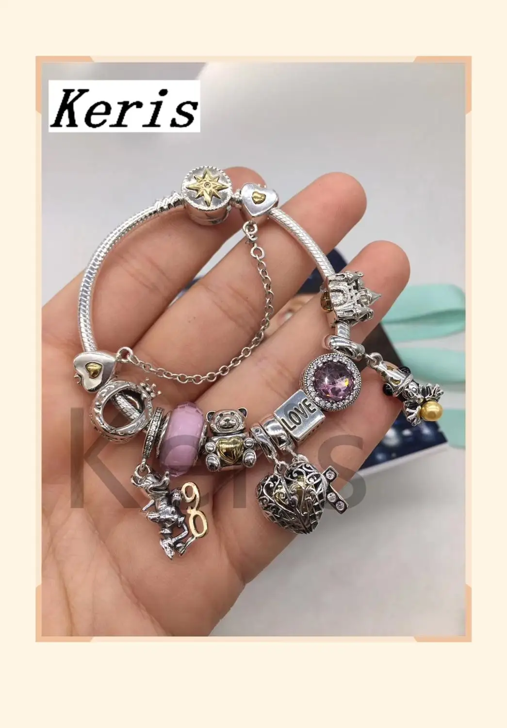 

High Quality Reproduction 1:1 100%925 Silver New Castle Bear DIY Beads Charm Pendant String Bracelet Free Delivery