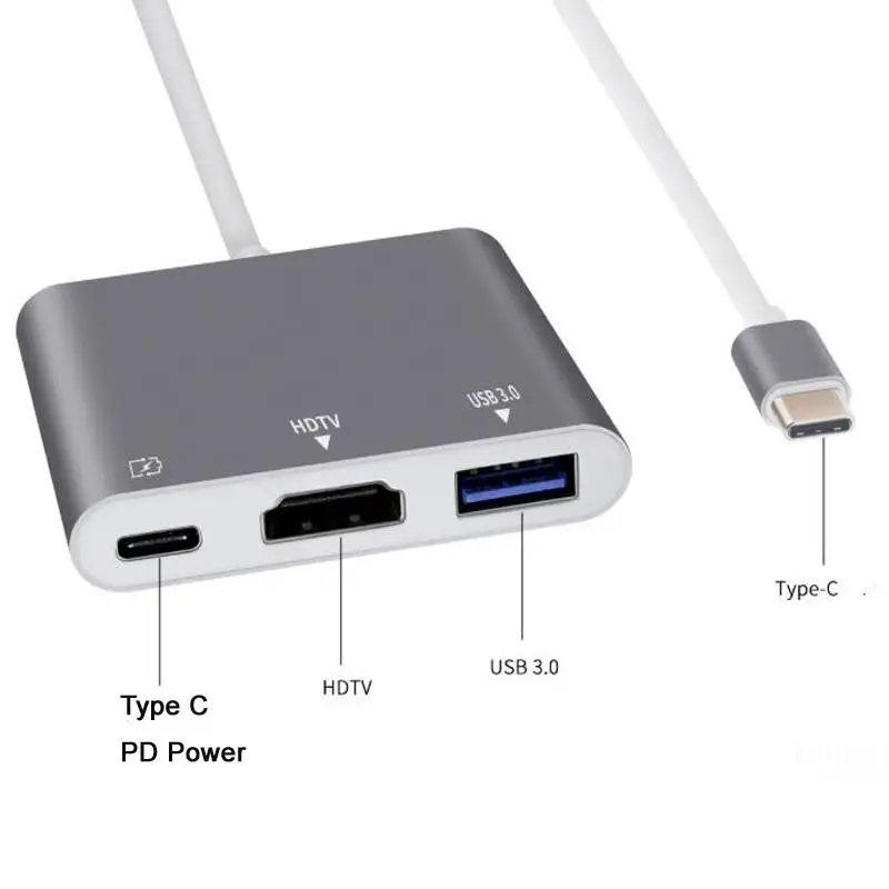 4K USBC 3,1 концентратор конвертер USB C type C к USB 3,0/HDMI/type C Женский зарядное устройство AV адаптер для Macbook/Dell XPS 13/Matebook ноутбуков