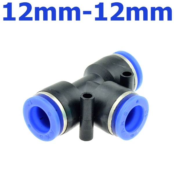 12mm-12mm 3 способ Т Форма Тройник Пневматический 10 мм 8 мм 12 мм 6 мм 4 мм 16 мм OD шланг трубка пуш-ап воздушный фитинг для газопровода быстро фитинги Соединительные адаптеры - Цвет: 12mm-12mm