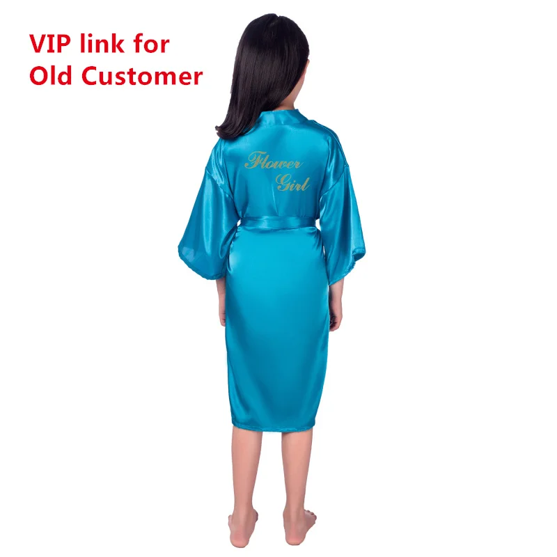 VIP link Flower girl gold letter robes solid satin kids bridesmaid bath B25-vip | Детская одежда и обувь