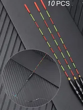 Wood Fishing Float Fluorescent 10PCS High Sensitivity Bobber Luminous Float Marked Bold Fishing Light Tool Buoy Tackles