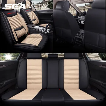 

Linen Car Seat Covers Leather Front/Rear Full Set Back Cushion Cars Seat Protector Universal for Auto Soft Mats for Automobile