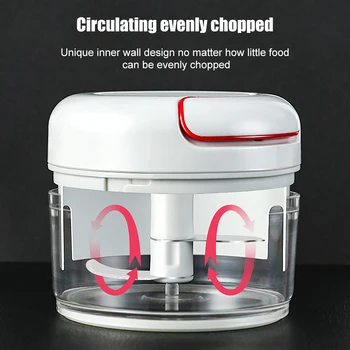 

Small Hand-Pulled Garlic Pounder Hand Chopper Manual Food Processor Chopper Blender Slicer Safe Free Durable Kitchen Household
