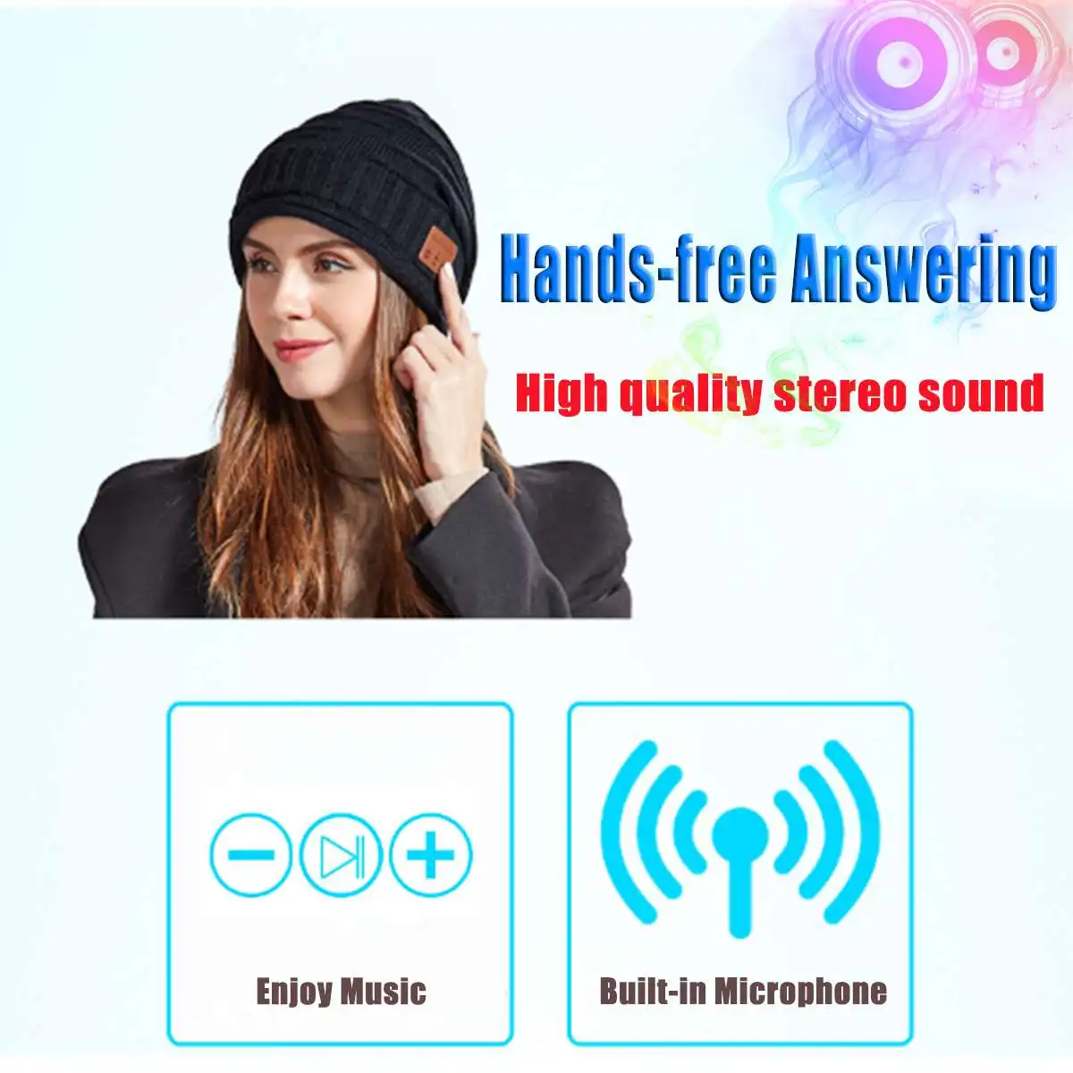 Wireless bluetooth Earphones bluetooth 5 0 Hat Cap Beanie Knitted Warm Hat Stereo Music Headphones with Mic Sport Smart Warm Cap