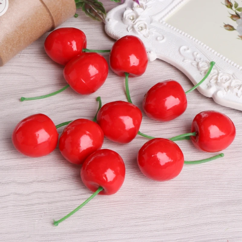 10 шт. искусственные реалистичные фрукты имитация пены красная вишня Свадебная вечеринка Декор