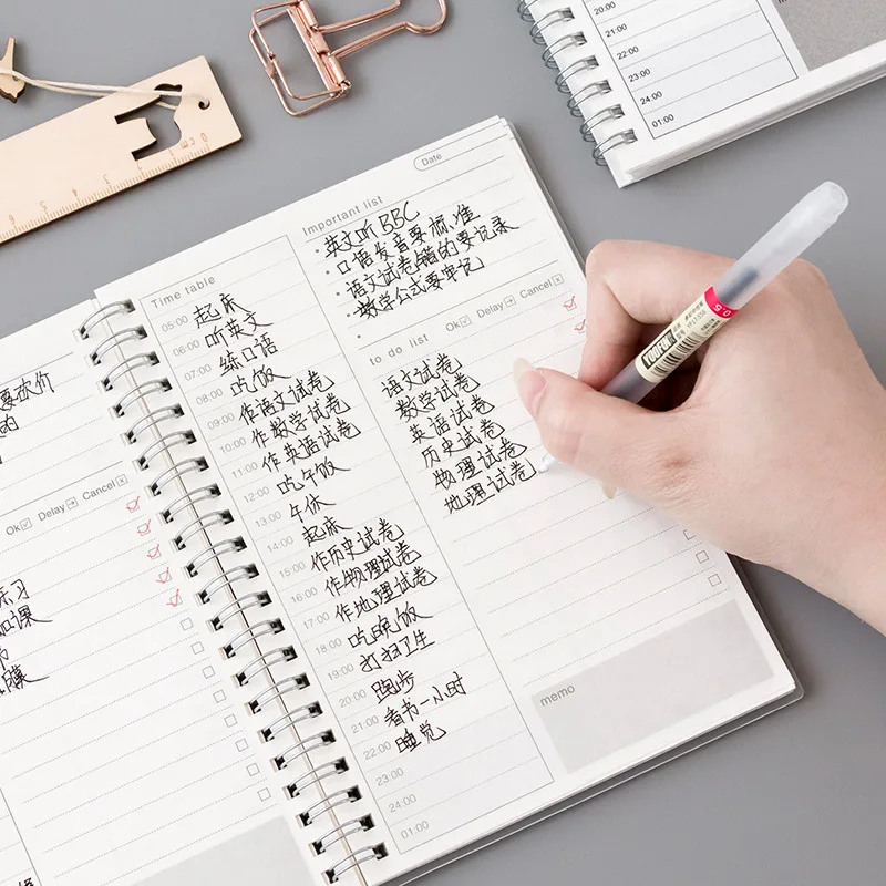 Daily Weekly Monthly 2020 Planner Spiral Notebook A5 Time Memo Planning Organizer Agenda Schedule School Office Stationary | Канцтовары