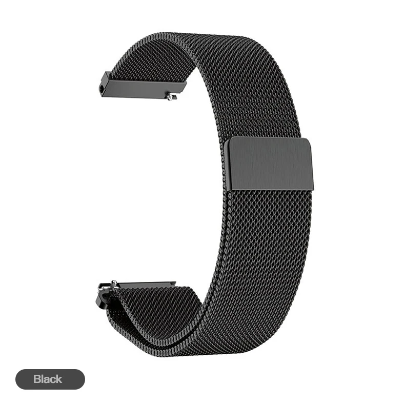 IONCT Миланский металлический ремешок для xiaomi Amazfit ремешок Bip ремешок для часов браслет для Huami Amazfit Pace Stratos 2 GTS GTR 47 мм ремешок - Цвет: Черный