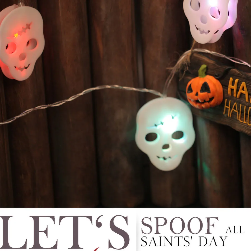 CARPRIE Halloween, череп осветительная полоса света украшение из нитей 10 светодиодный 2,5 м свет для отдыха и вечеринок на солнечных батареях Сад
