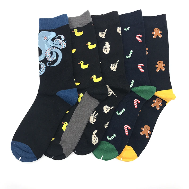 VPM, Подарочная коробка, цветные мужские носки из чесаного хлопка, деловые носки Harajuku, крутые Черные Серые сетчатые носки Тетрис, 5 пар/лот - Цвет: v35-4opp