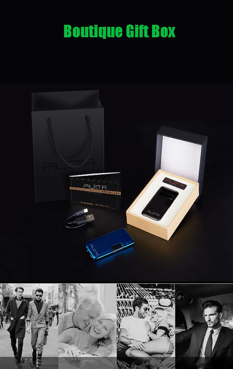 Дуги зарядки USB Зажигалка металлическая зажигалка с светодиодный Дисплей Мощность Творческий персонализированные пользовательские аксессуары для курения
