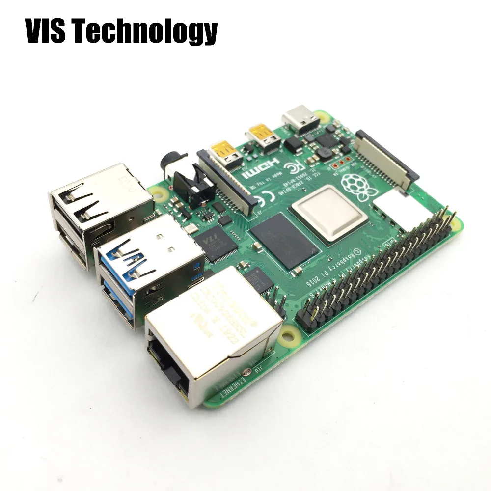 1 шт. 2 Гб ОЗУ последняя Raspberry Pi 4 Pi4 Pi4B Модель B с четырехъядерным процессором BCM2711 Cortex-A72 ARM v8 1,5 ГГц wifi 2,4/5,0 ГГц Bluetooth 5,0