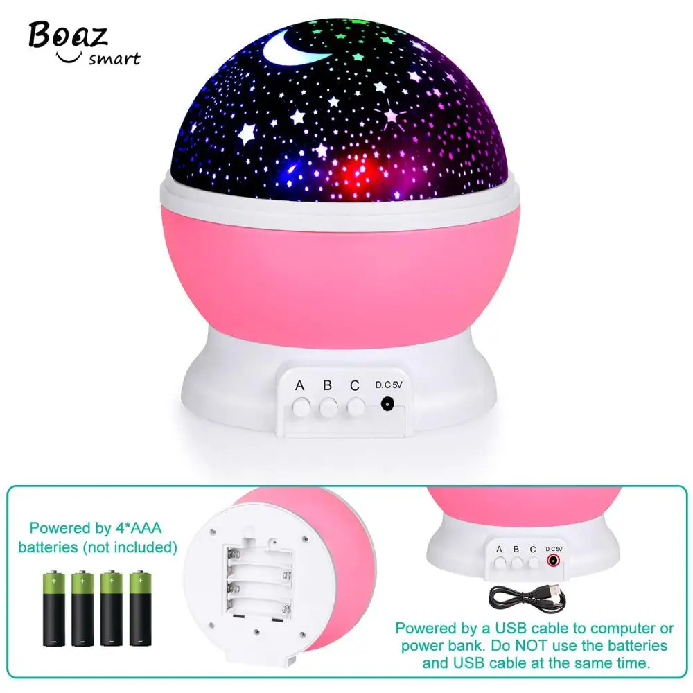 

Baby Night Lights Moon Star Projector 360 Degree Rotation Changing Light Romantic Night Lighting Lamp Gift Children Kids Baby