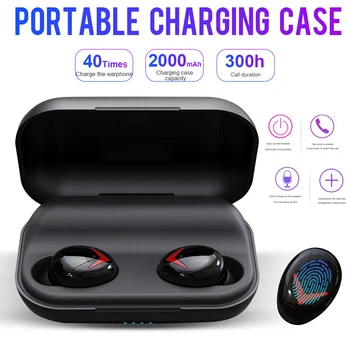 

Bluetooth 5.1 Earphone Sports Earbuds Waterproof Headset Wireless Stereo Headphone With Mic 2200MAh Charging Box