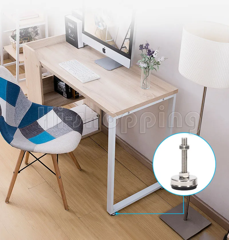 Furniture foot protector Furniture gliders Furniture feet levelers 4Pcs Stainless Steel Fixed Adjusting Furniture Foot With M8 M10 M12 M14 Threaded Rubber Seat Anti-Slip Damping Guard Glide Pad