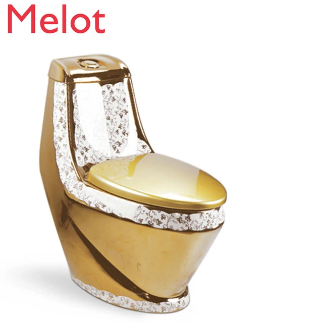 Cuvette de toilette en céramique plaquée or, salle de bain, wc, couleur -  AliExpress