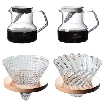 

400ML Glass Coffee Dripper and Pot Set with Coffee Dripper Set Glass for Coffee Filtering and More