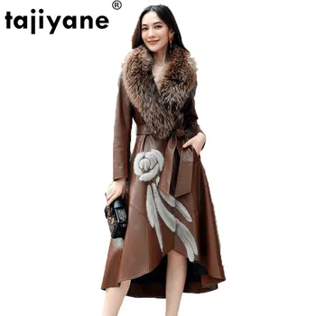 

Real Genuine Leather Jacket Women 2019 Winter Coat Women Mink Fur Collor Down Jacket Sheepskin Korean Long Slim Fit Coats ZT388