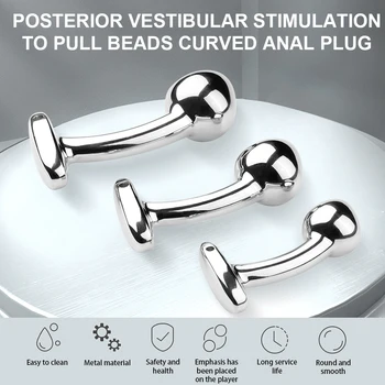 Stainless Steel Anal Plug Curved G-spot Dildo Sex Toys Women Men Butt Plug Prostate Massage Adults Sex Products Intimate Goods 3