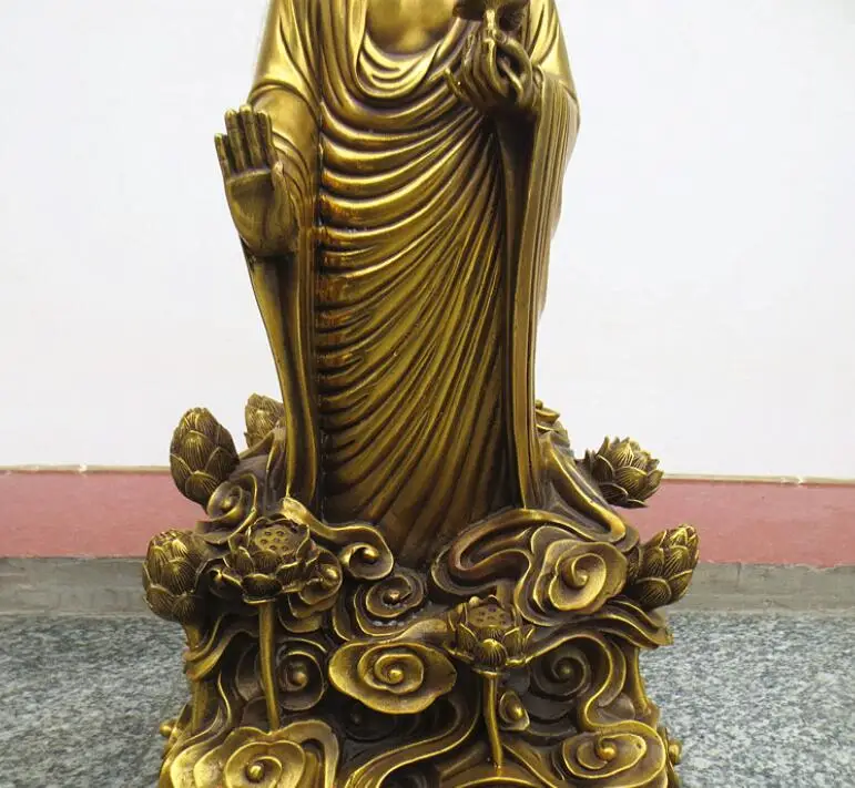 YM 908 Чистая медь Amitabha представляет Бронзовая статуэтка Будды