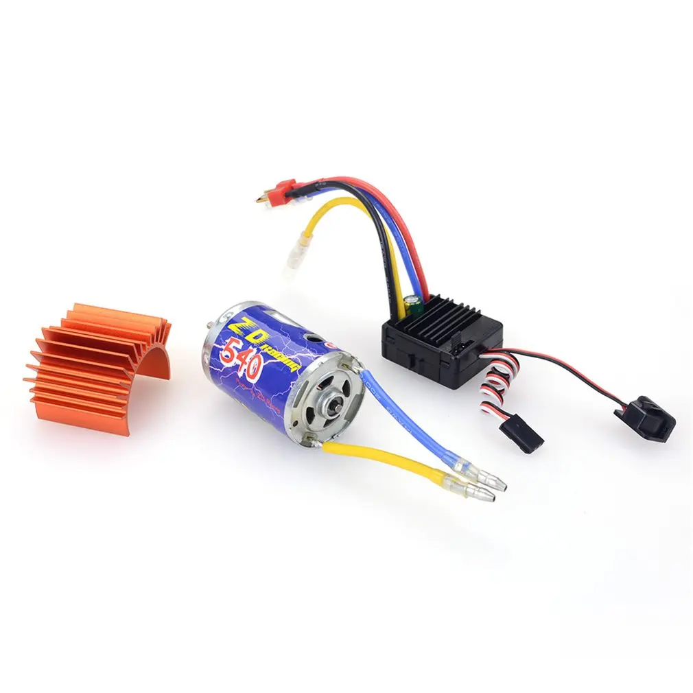 540 Brushed Motor and 45A ESC Set for 1/10 RC Buggy Truggy Monster Truck Crawler For 7.2V, 7.4V,11.1V Rechargable Battery