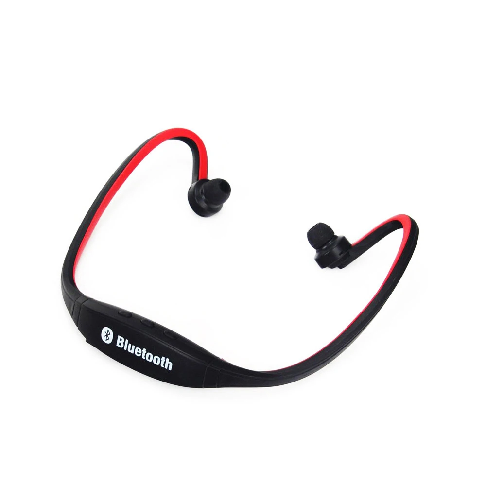 Красный S9 Plus Bluetooth наушники спортивные беспроводные наушники Поддержка TF/SD карты Bluetooth гарнитура музыкальные наушники с микрофоном для Xiaomi - Цвет: Красный