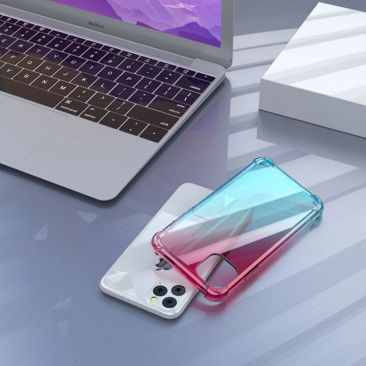 Для iPhone 11 11 Pro 11 Pro Max Силиконовый противоударный чехол с защитой от царапин градиентного цвета мягкий чехол из ТПУ для iPhone 11 чехол прозрачный