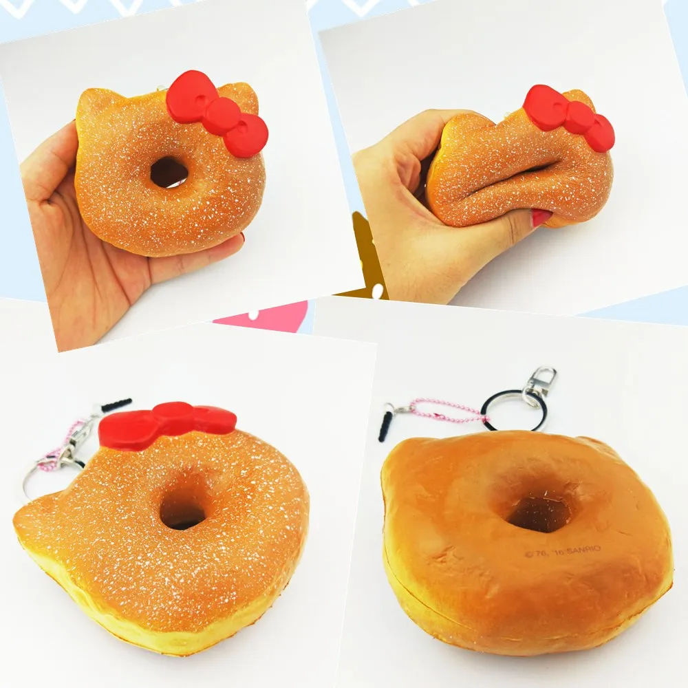 

Squishy Hello Kitty Donut cute Ordinary slow rebound Mobile Phone Charm Strap Christmas Gift For Children Kid Toy