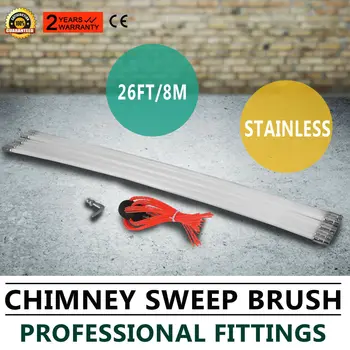 

8M Drill Powered Chimney Cleaning Kit Fireplace Flu Brush Sweeping Tube Rotary