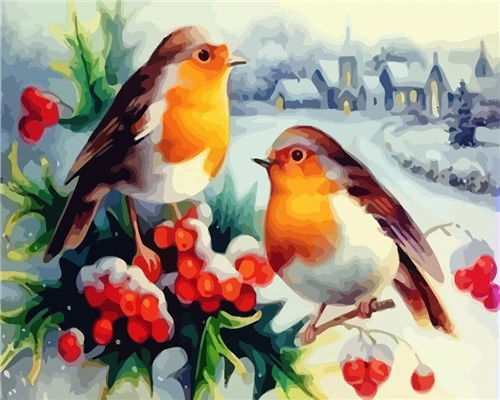 HUACAN Painting By Numbers Animals Kits Drawing Canvas DIY HandPainted Bird Pictures Coloring Art Gift Home Decor - Цвет: SZHC1-1210