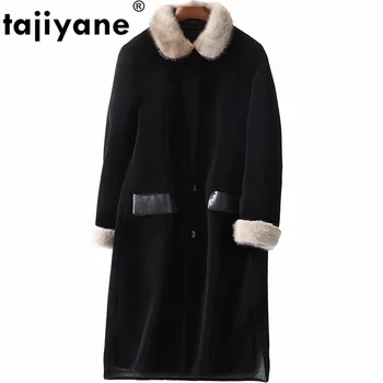 

Mink Fur Collar Wool Jacket Autumn Winter Women Clothes 2019 Real Fur Coat Korean Vintage Sheep Shearling Abrigo Mujer ZT3194