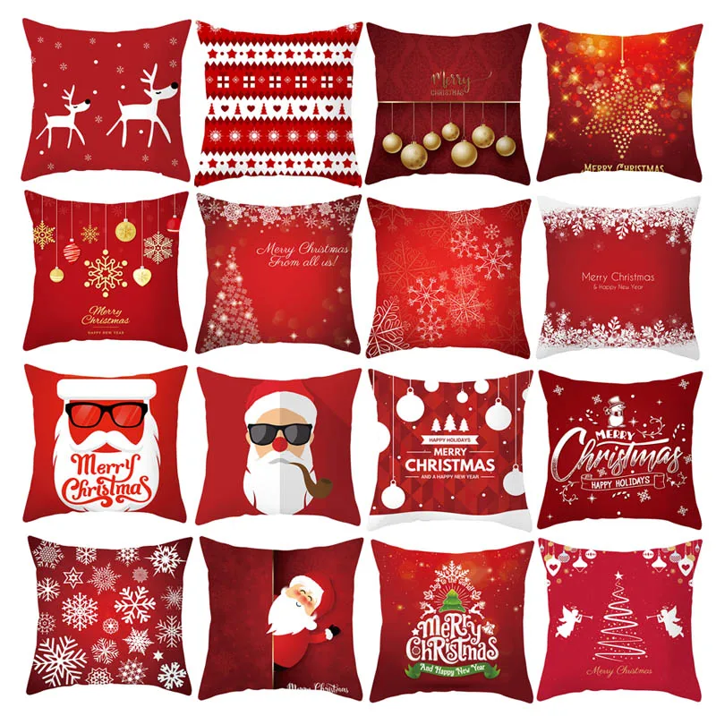 Funda Cojin Navidad 40x40 Fundas De Cojín Decorativas Navideñas De 45 X 45 Cm Para Sofá, Salón, Cama, Exterior, Juego De 4, Decoración Invernal, Diseño De Ciervo, Funda De Almo | Leroy
