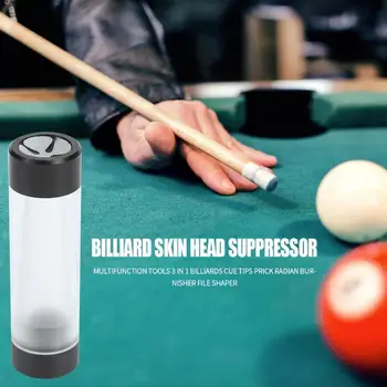 

ABS 3 in 1 Billiards Cue Tips Prick Radian Burnisher Shaper ABS Transparent Design Nine-Ball Ball Head Multifunction Tools