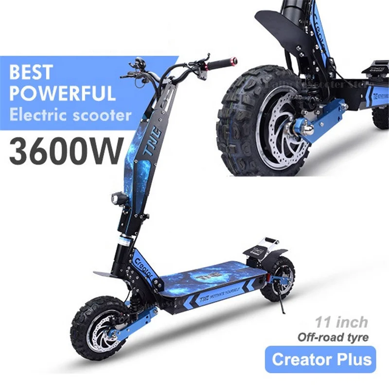 Powerful Electric Scooter Two Wheels Electric Scooters 11 Inch Dual Motor 3600W 60V Folding Off Road Electric Bike For Adult (15)