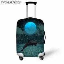 

TWOHEARTSGIRL Suitcase Protective Covers 3D Dolphin Printed Luggage Cover Suit for 18-32inch Elasticity Trolley Case Cover