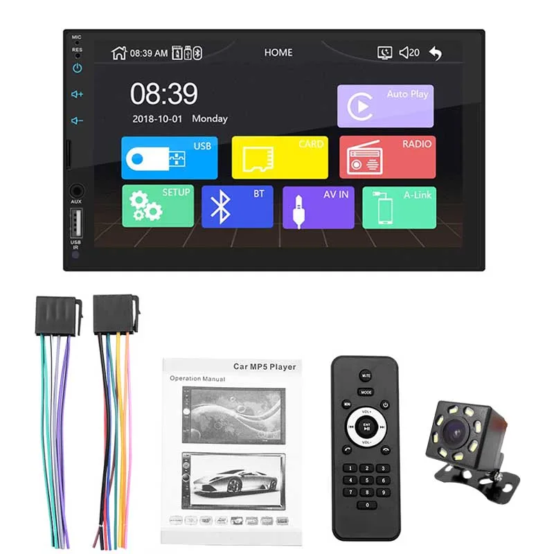 2 Din Carplay Car Radio Android Auto MP5 Video Player Bluetooth Handsfree USB 7" Touch Screen Stereo Audio Head Unit 7013B pioneer double din radio Car Multimedia Players