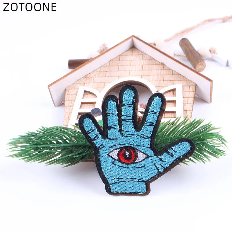 

ZOTOONE Hand Patch for Embroidery Iron on Gesture Patches Applications for Clothing Kids DIY Badge T-shirt Jeans Stickers G