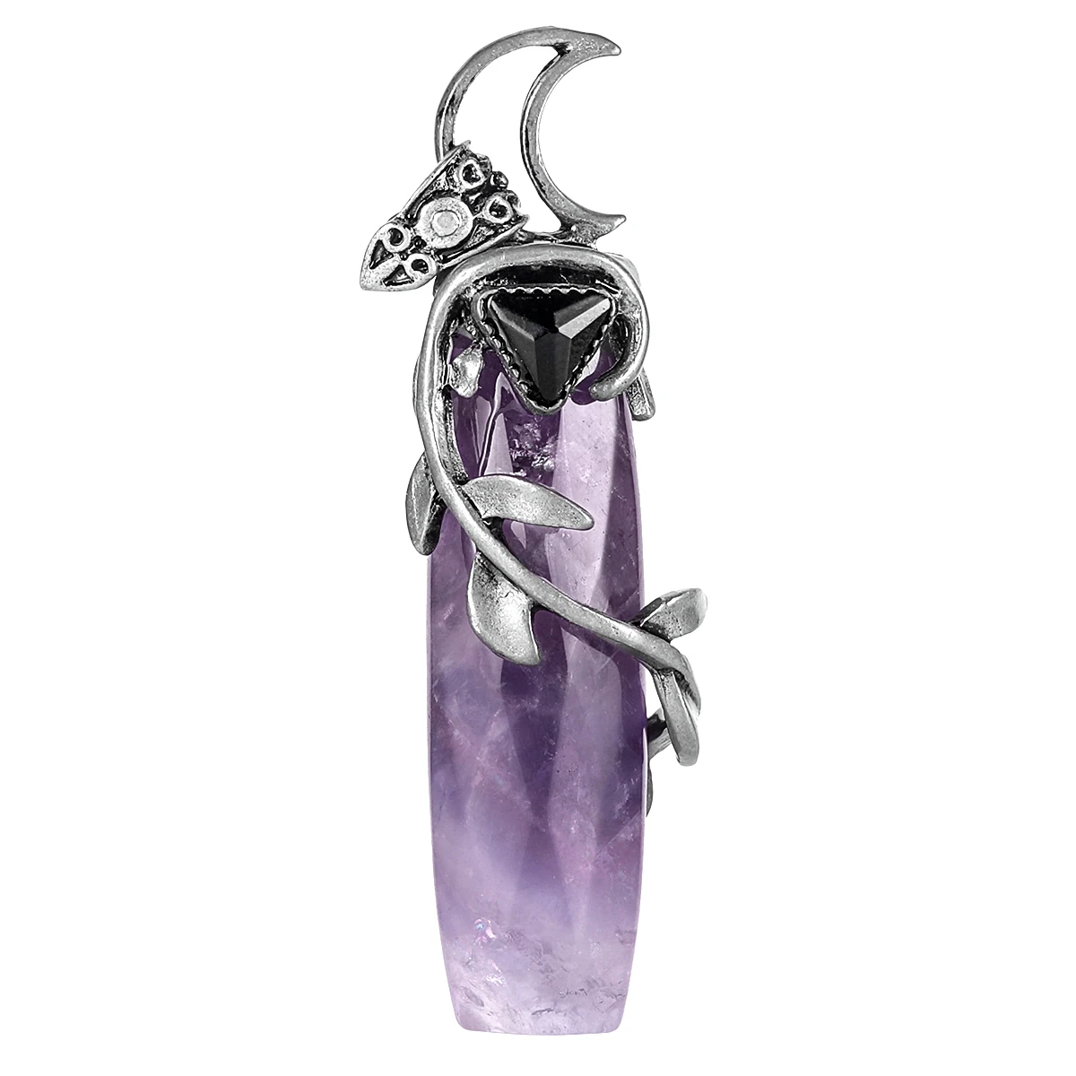 

Natural Amethyst Rose Quartz Leaf Pendant Healing Reiki Crystal Stone Charms For Jewelry Making DIY Necklace Accessories