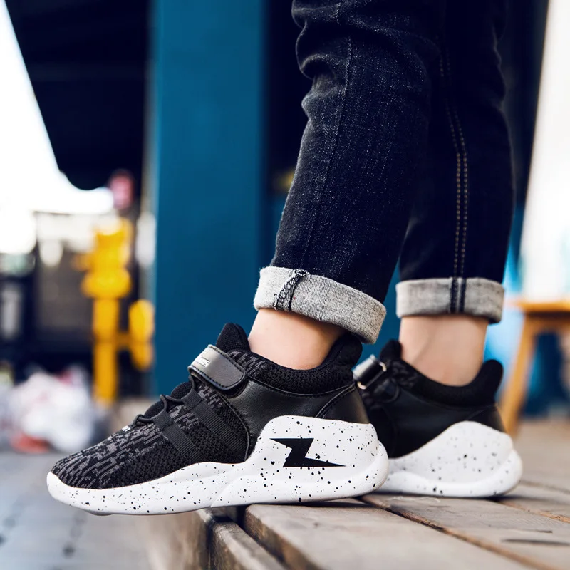 

CHILDREN'S Shoes BOY'S 2018 Spring New Style Sports Dual-Network Students Running Punched Sheet Sneakers Children Young STUDENT'