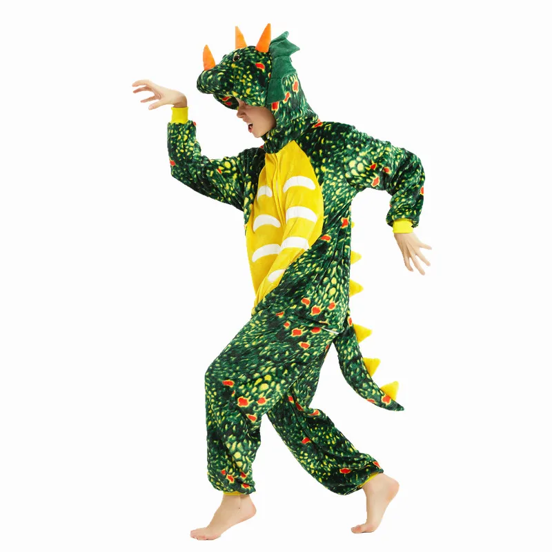 Трицератопс динозавр Хаски Minotaur Кот лев Король панда Мангуст Кигуруми для взрослых костюмы для косплея на Хэллоуин комбинезоны пижамы